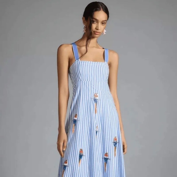 Anthropologie Maeve Tie-Back A-Line Maxi Dress Size 18 W - Picture 1 of 6
